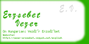 erzsebet vezer business card